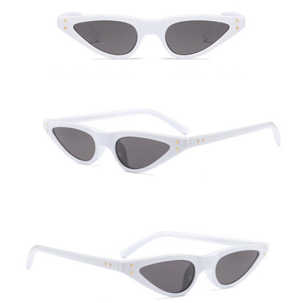 White Slim CatEye Vintage Sunglasses